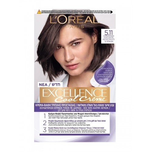L'Oreal Paris Excellence Cool Creme 5.11 Ψυχρό Σαντρέ Καστανό Ανοιχτό 48ml